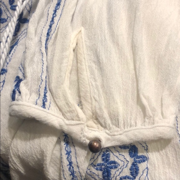 Forever 21 -Blue & White Top with Tassel Ties - Picture 8 of 8